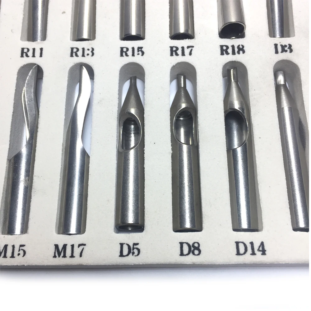 BJT 22 шт. наконечники для татуировки из нержавеющей стали сопло Комплект пистолет для татуажа набор сопла Серебряный подарок