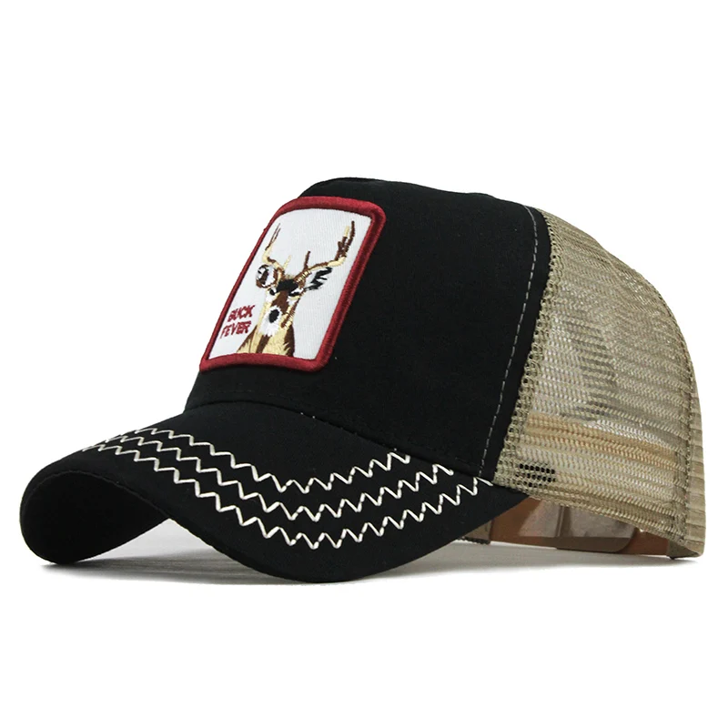 [FLB] Бейсбол Кепки для Для мужчин Для женщин летние сетчатые вышивка Buck Trucker Мужская бейсболка хип-хоп шляпа Повседневное хлопок Кепка с якорем F193 - Цвет: F193 Black