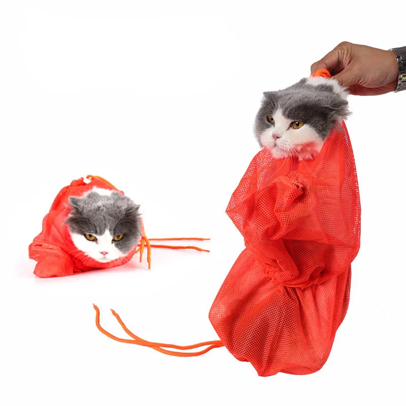 Cats Grooming Mesh Cat Bathing Bag Washing Bags Cat Bath Clean Bag No