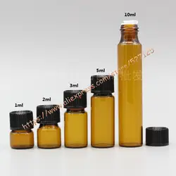 1 мл/2 мл/3 мл/5 мл/10 мл Abmer стеклянная бутылка с черной пластиковой крышкой (полоса) + прозрачная пластиковая вставка, мини/эфирное масло/пробу