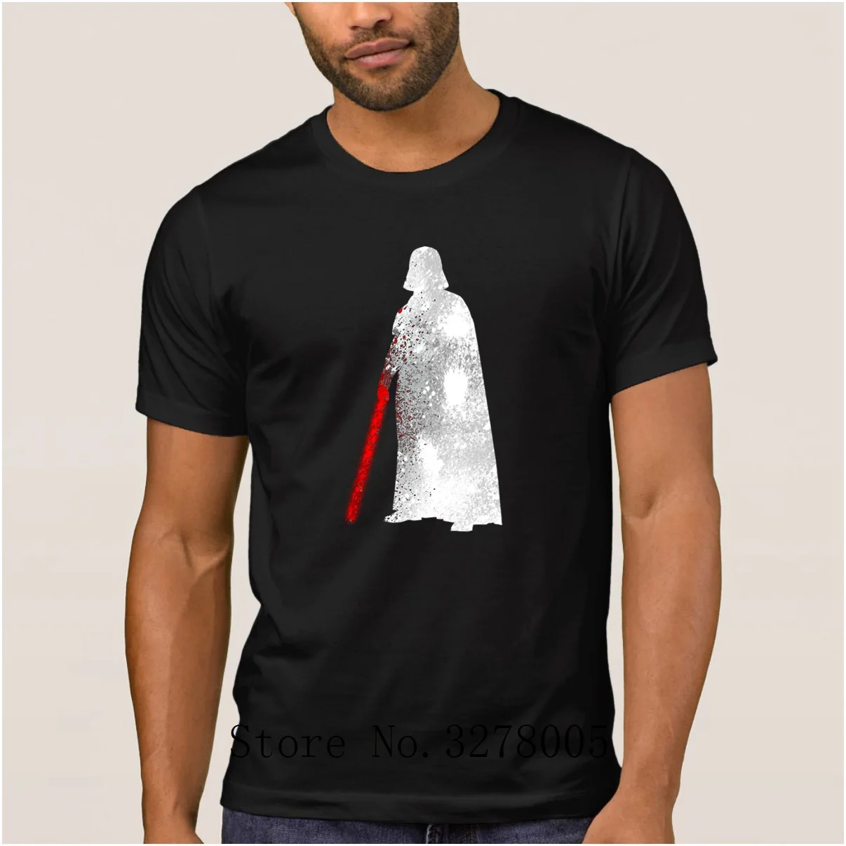 Бренд La Maxpa новый стиль Повседневная футболка Darth Vador с эффектом брызг Весенняя