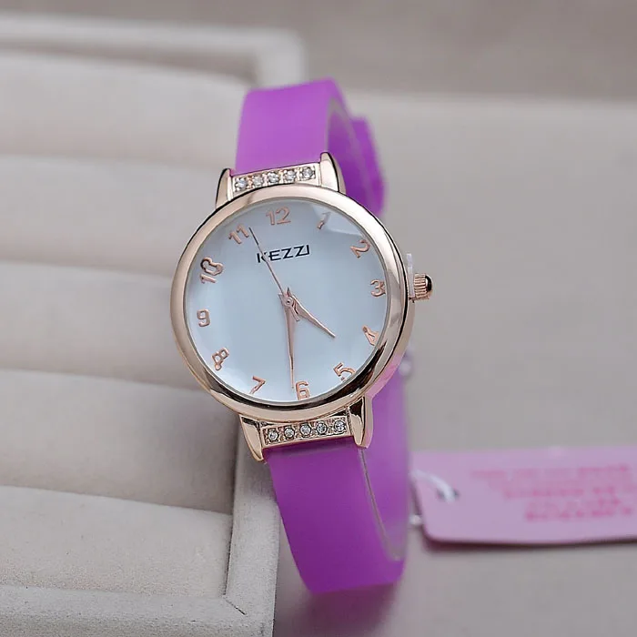 Роскошные Брендовые женские силиконовые часы ярких цветов модные геометрические зеркальные водонепроницаемые кварцевые часы наручные часы для женщин - Цвет: purple watch