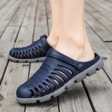 JAYCOSIN мягкие Тапочки большого размера; удобные летние мужские повседневные легкие шлепанцы на плоской подошве с отверстиями; пляжная дышащая обувь с отверстиями; APR13