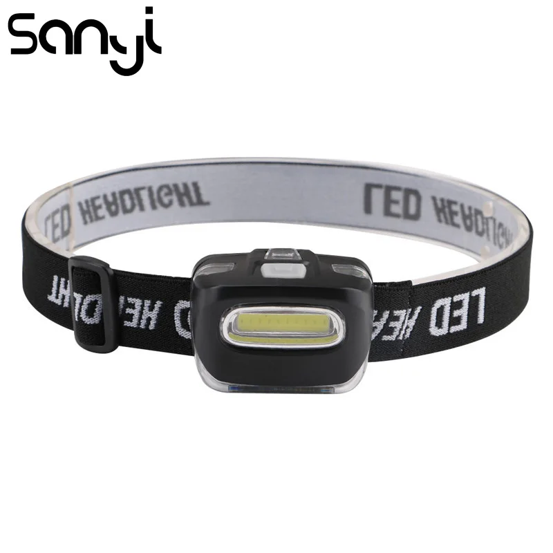 

SANYI 3800 Lumen Flashlight Forehead Headlight COB LED Portable Lantern for Outdoor Camping Head Light Lamp Torch by AAA Battery