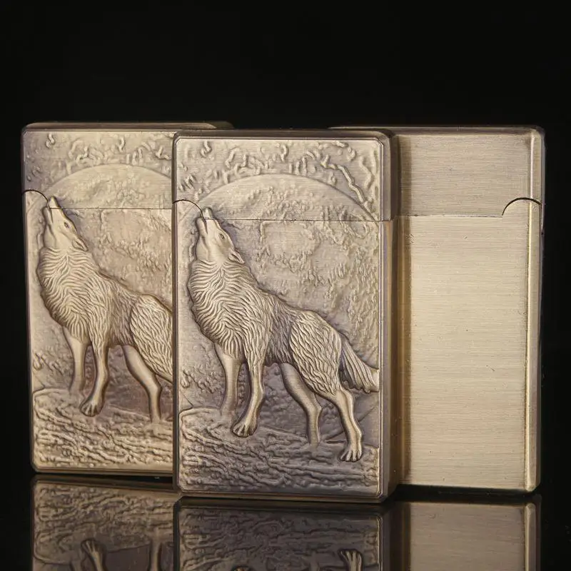 

Special Wolf Howl Double torch Vintage old kerosene inflatable lighter FJ-74 Retro classical metal windproof cigarette lighter