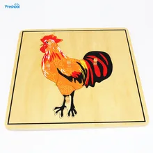 Детские игрушки Монтессори петух головоломка животное для детей дерево для раннего образования дошкольного обучения