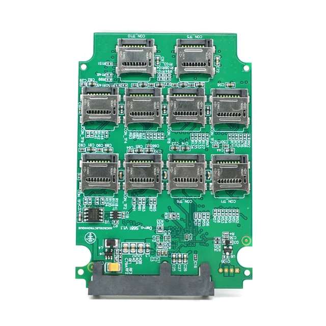10 ports micro sd tf memory card to sata ssd adapter with raid quad