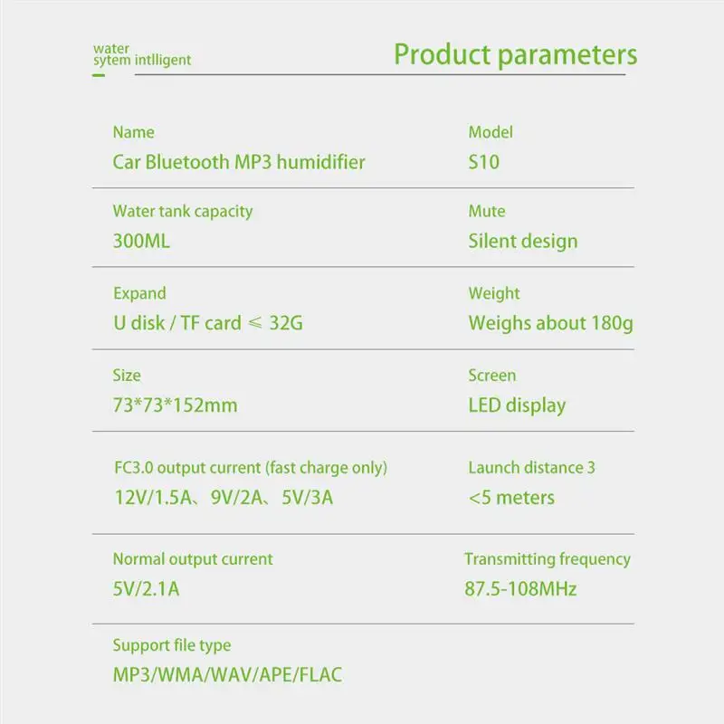 2 в 1 300 мл USB Электрический увлажнитель воздуха с ароматом FM передатчик Bluetooth 5,0 аудио плеер с светодиодный ночник для домашнего автомобиля