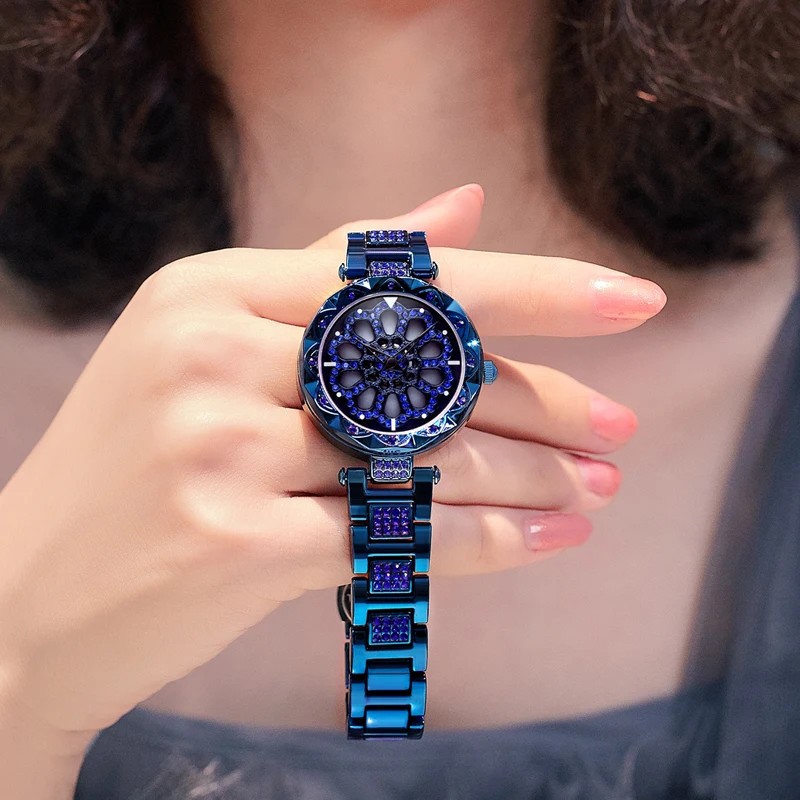 

WLISTH Women Watches Fashion Rotatable Dial Female Clock Luxury Brand Rhinestone Steel Ladies Quartz Wrist watch style Mujer