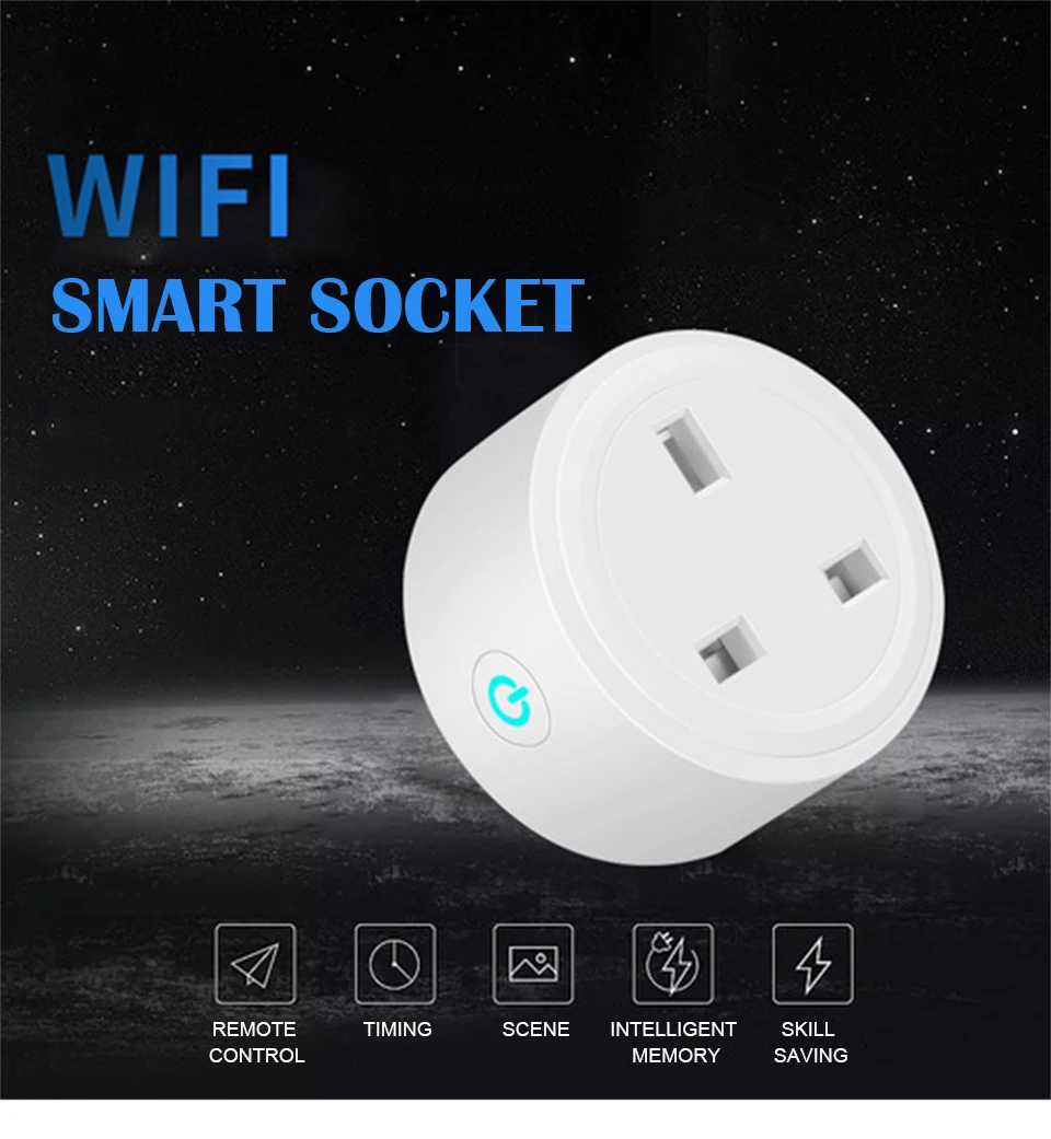 1PC UK Smart Socket Wifi Wireless APP Remote Power Switch Voice Intelligent Home Power Plug for Amazon Alexa Google Outlet (1)