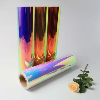 

Neo Chrome Heat Transfer Vinyl HTV T-Shirt 21cm x 30cm Sheet Iron On / Heat Press A4 Size For Clothing