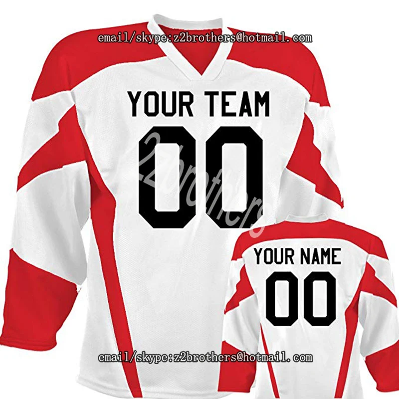 

China OEM Wholesale Custom Ice Hockey Jersey for Men Woen Youth Design Your Own Team Logo Player Name and Number Embroidered DIY