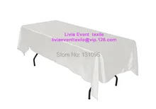 5pcs Quality White Rectangle145cmx304cm Satin Table Cloth,Table Cloths For Wedding Event &Party &Hotel &Resturant Decoration