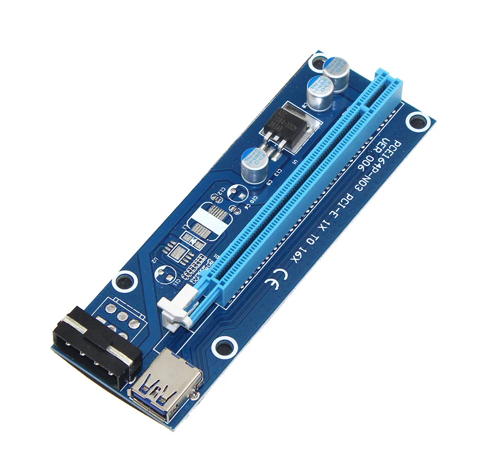 60 см PCI-E удлинитель PCI Express Riser Card 1x to 16x USB 3,0 SATA to 4Pin IDE Molex power Raiser VER 006 для майнинга BTC