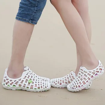 

Unisex Breathable Beach Sandals Couple Hole Shoes Hollow Out Lovers Sandals Women Beach Garden Hole Shoes Size 45 Mujer C66