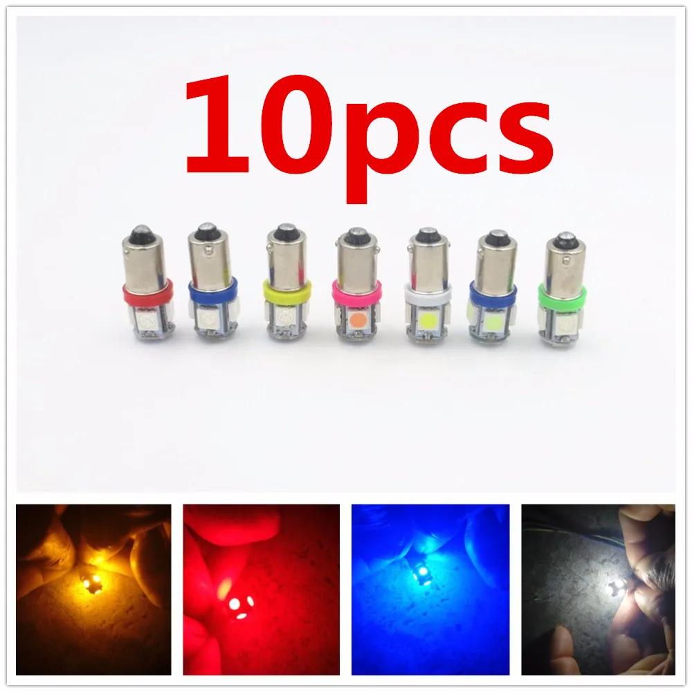 

CYAN SOIL BAY 10x Car Marker Lamps Ba9s T4w 5050 SMD 5 LED Tower 96 Lumen Auto Wedge Marker Light LED Bulb DC12V Red White Blue