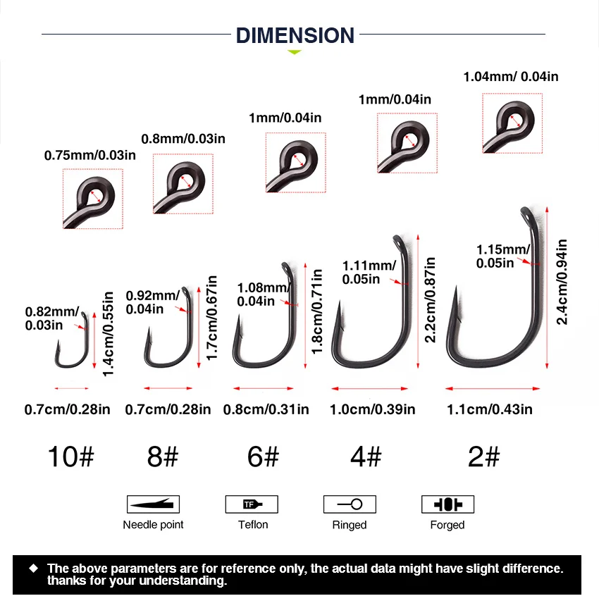 100 шт./лот, крючки для ловли карпа, TFSH-B рыболовные крючки с колючкой 2#4#6#8#10# тефлоновое покрытие, Высокоуглеродистая сталь, черный, 50 шт., рыболовный крючок