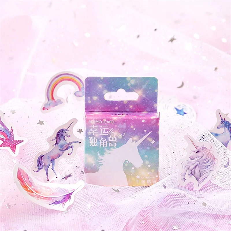 

46 pcs/pack DIY Kawaii Mini Stickers Unicorn Cartoon Cat Stationery Stickers Scrapbooking For Decoration Photo Album Diary