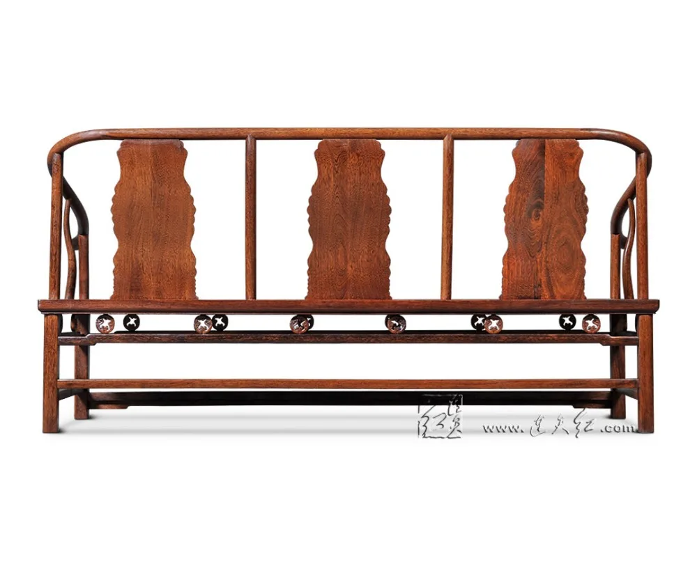 3 Seat Sofa Bed Chinese Royal Rosewood Furniture Living Drawing Room Solid Wood Chaise Lounge Red Sandalwood Studio Couch Retro