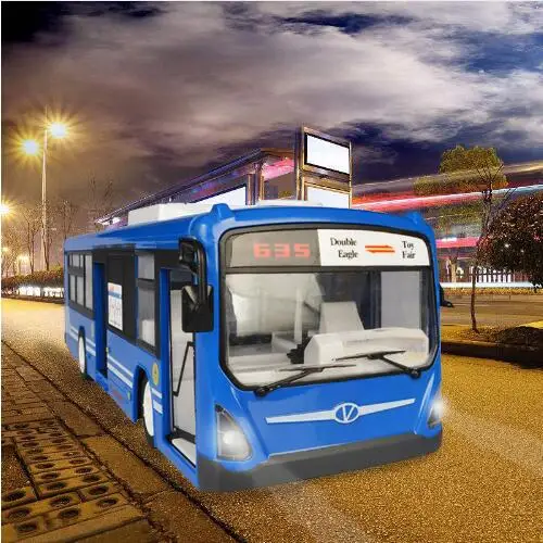 

RC Bus 6 Channel 2.4G Remote Control Car City Express High Speed One Key Start Function Bus with Realistic sound and Light