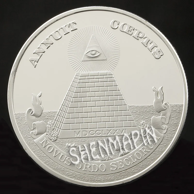 Mason памятная монета майя Пирамида один открытый глаз наградная монета США Novus Ordo Seclorum коллекционные монеты золото серебро