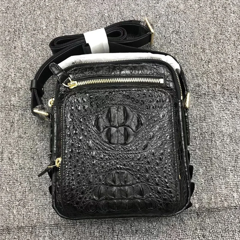 

Exotic Genuine Crocodile Skin Men's Small Summer Purse Single Cross Shoulder Bag Authentic Alligator Leather Male Mini Handbag