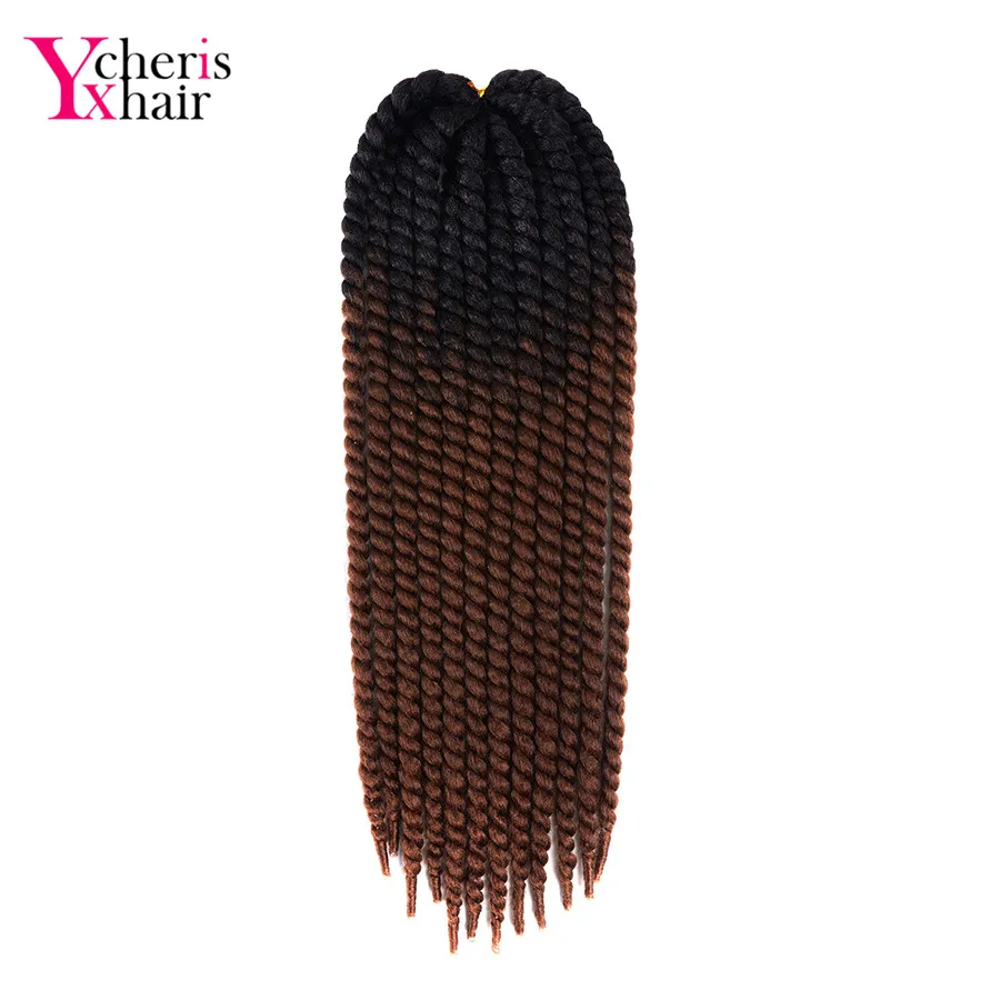 YXCHERISHAIR Гавана Mambo твист вязаный крючком коса волос 1-9 шт./упак. 120 г 22 "Длинные Kanekalon Ombre синтетические волосы наращивания 20 цветов