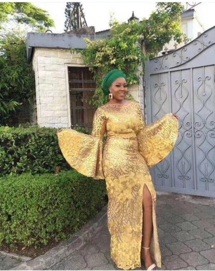 

yellow lace sequins fabric high quality nigeria lace french tulle lace african dresses for women 2017 5yard/lot MJKY2672a