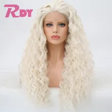 RONGDUOYI глубокая волна#60 цвет волос Синтетические парики на кружеве для женщин 180% плотность длинные волосы без клея косплей парик с бесплатной частью