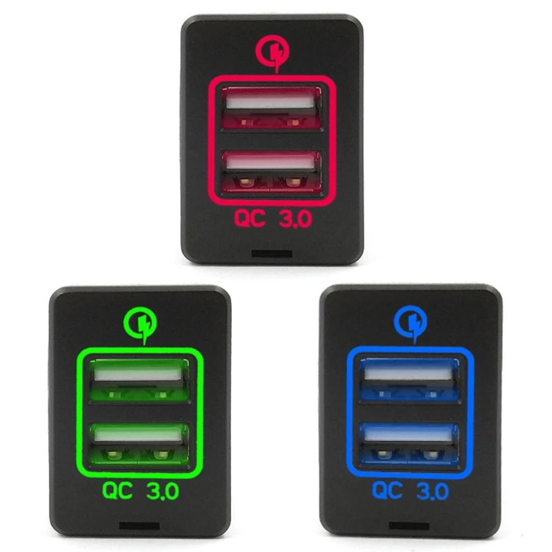 سريع تهمة 3.0 المزدوج USB شاحن سيارة ل تويوتا كامري كورولا RAV4 Reiz كروزر