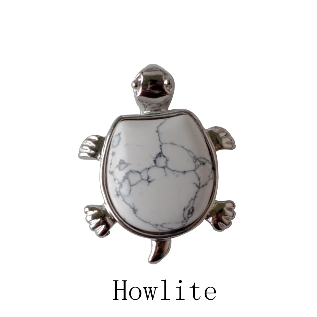 Тигровый глаз черепаха Nacklace натуральный кристалл полудрагоценные камни дают лучший подарок для мужчин и женщин - Окраска металла: Howlite