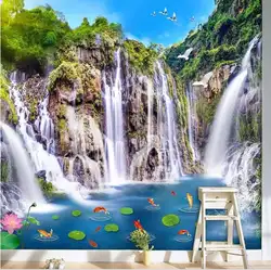 Современный Большой 3D обои пейзажной живописи водопады обои для Спальня 3D нетканые Обои для стен
