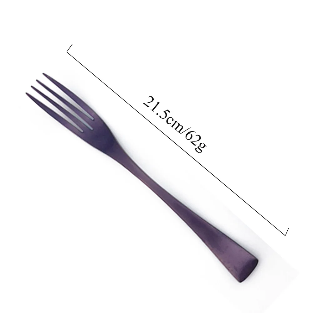 Цельнокроеное платье фиолетовый набор столовых приборов Одежда высшего качества Нержавеющая сталь набор посуды острый стейк Ножи стол столовый прибор-вилки комплект Прямая - Цвет: Dinner Fork
