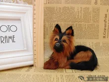 mini simulation dog toy lifelike small lying dog doll gift about 13x8x9cm
