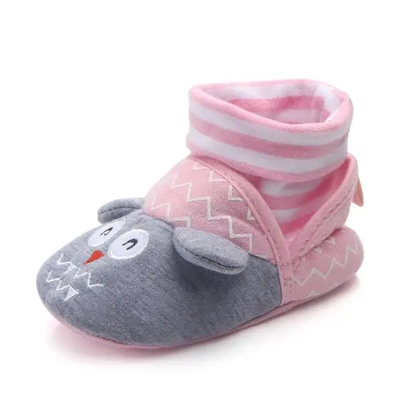 pink owl Новинка; 15 цветов; обувь для малышей; Мягкие Мокасины с принтом животных для мальчиков и девочек; кроссовки; вязаная нескользящая обувь для малышей; ботиночки - Цвет: pink owl