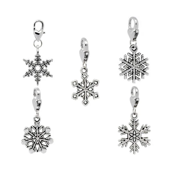 

FJS-30 Christmas Snowflake Clip On Charm Fit Chain Bracelet