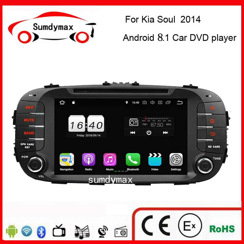 2 Гб оперативная память 1024*600 4 ядра Android 8 1 DVD плеер автомобиля для KIA Soul 2014 gps