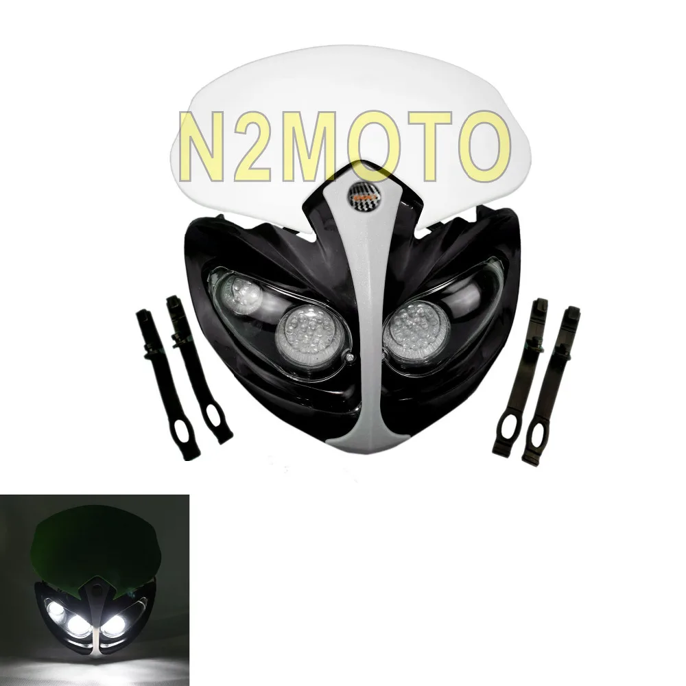 White and Black Motorcycles LED Super Headlight for Dirt Bike Off Road