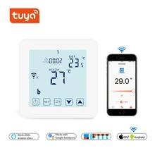 WiFi умный термостат с Жидкокристаллический дисплей с сенсорным экраном для электрического отопления пола 16A TUYA приложение Alexa и Google Home Голосовое управление дома