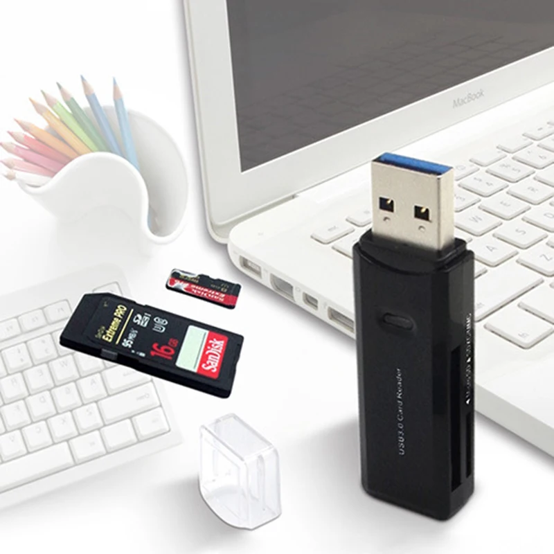 Larryjoe Высокоскоростной USB 3,0 карта памяти Комплект для чтения для SD/MicroSD/TF Транс-флэш-карта USB 3,0 адаптер конвертер инструмент