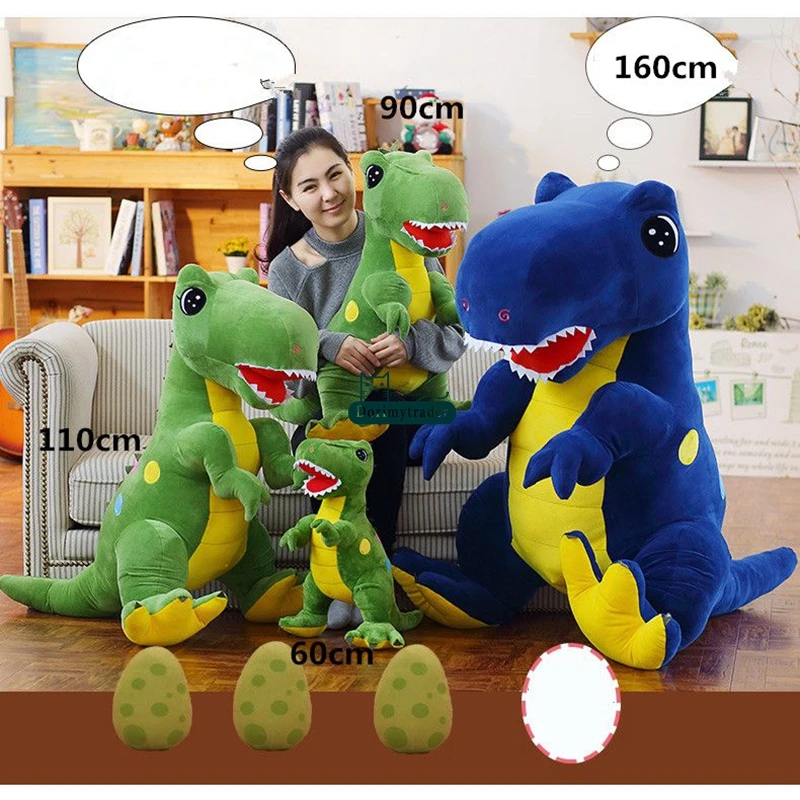 Dorimytrader large pop anime Tyrannosaurus rex plush toy huge stuffed cartoon dinosaur doll Dinosaur Eggs christmas gift 63inch 160cm DY61854  (9)