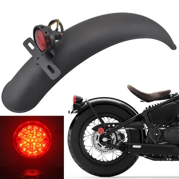 

Motorcycle Retro Metal Rear Fender/ Brake Stop Light Tail Light with License Plate Bracket For Harley Bobber Rear Fender