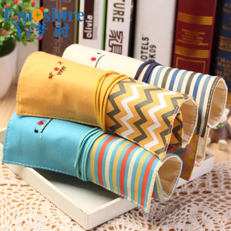Emoishire Factory direct South Korea stationery fashion smiley volume curling pen bag canvas student creative pencil case wholesale (2)