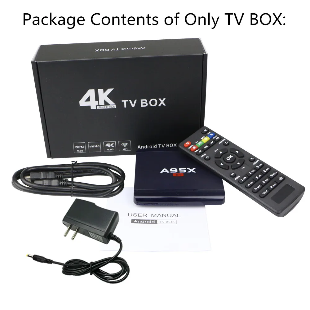 A95X R1 ТВ коробка Amlogic S905W Smart Android 7 1 набор верхней коробки г 8 WiFi 4 K HD медиаплеер IP tv Box