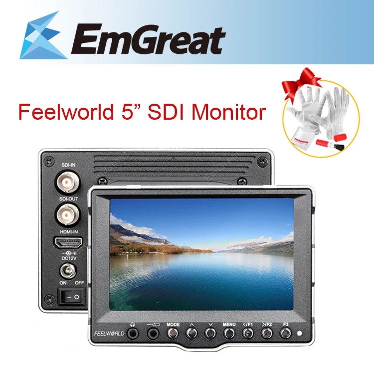 

DHL Feelworld A5 5'' Aluminum SDI HDMI Ultra HD 800*400 CCTV On-Camera LCD Field Monitor for Canon 5D II 7D BMCC DSLR Cameras