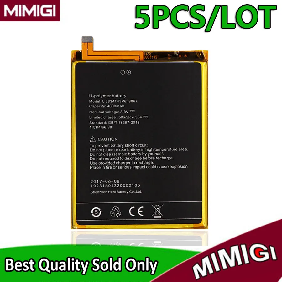 

5PCS/LOT 4000mAh Battery For Umi Super / MAX Mobile Phone Accumulator AKKU