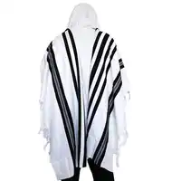 Israel tallit jewish prayer scarf 100% wool tallit Jacquard white color with black stripes size: 140*180cm weight :600g