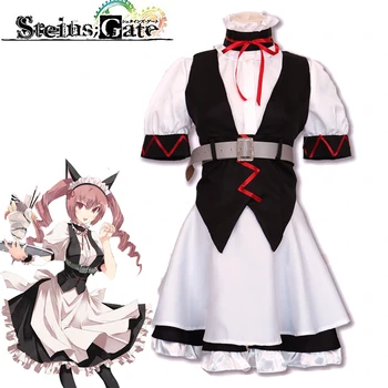 

Anime Steins Gate 0 Faris Nyannyan Cosplay Costumes Women's Maid Clothes White Black Blouse Skirt Halloween Uniform