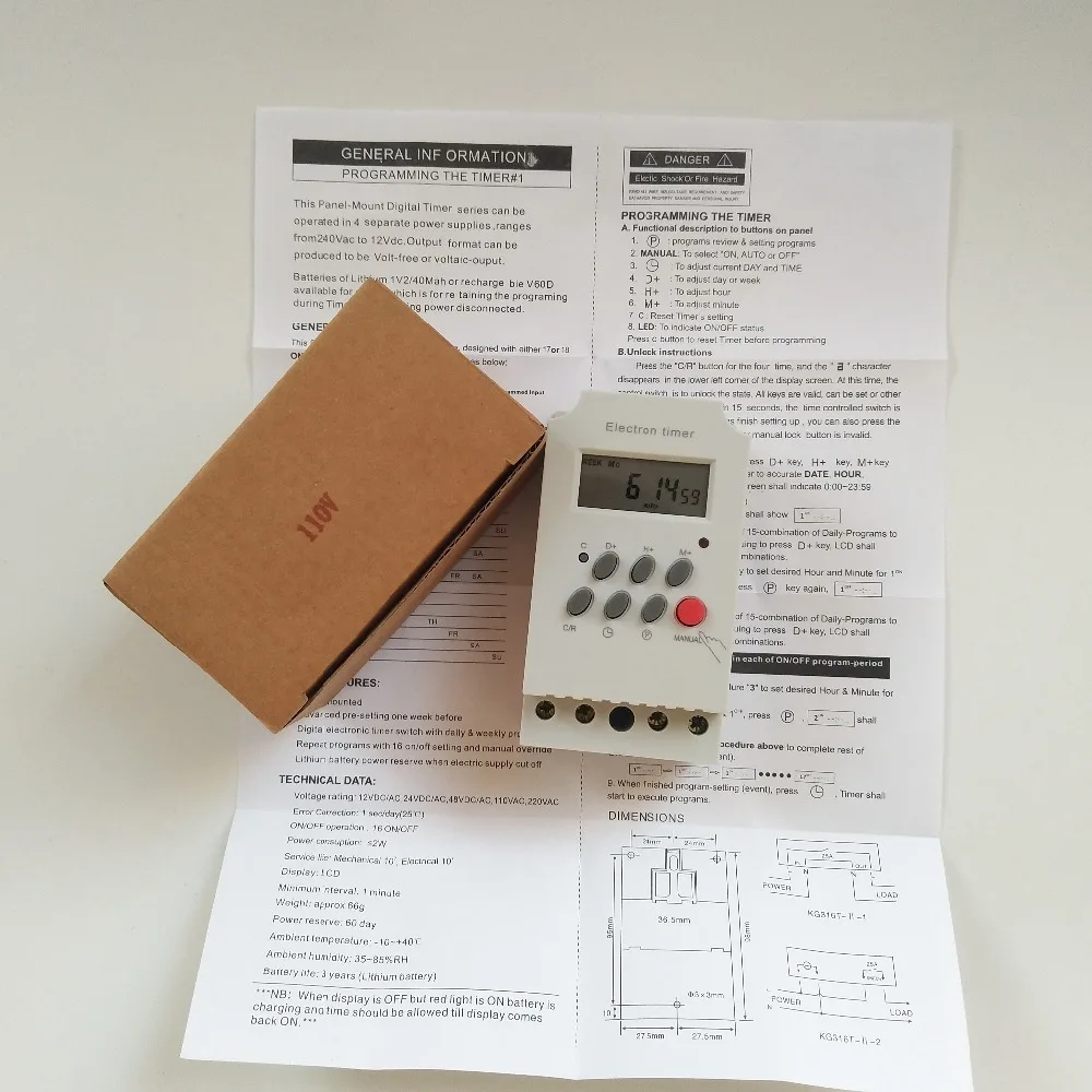 KG316T-II ежедневный Еженедельный программируемые светодиоды цифровой таймер переключатель AC 220 V 110 V DC 24 V 12 V 25A din-рейка электронный таймер реле