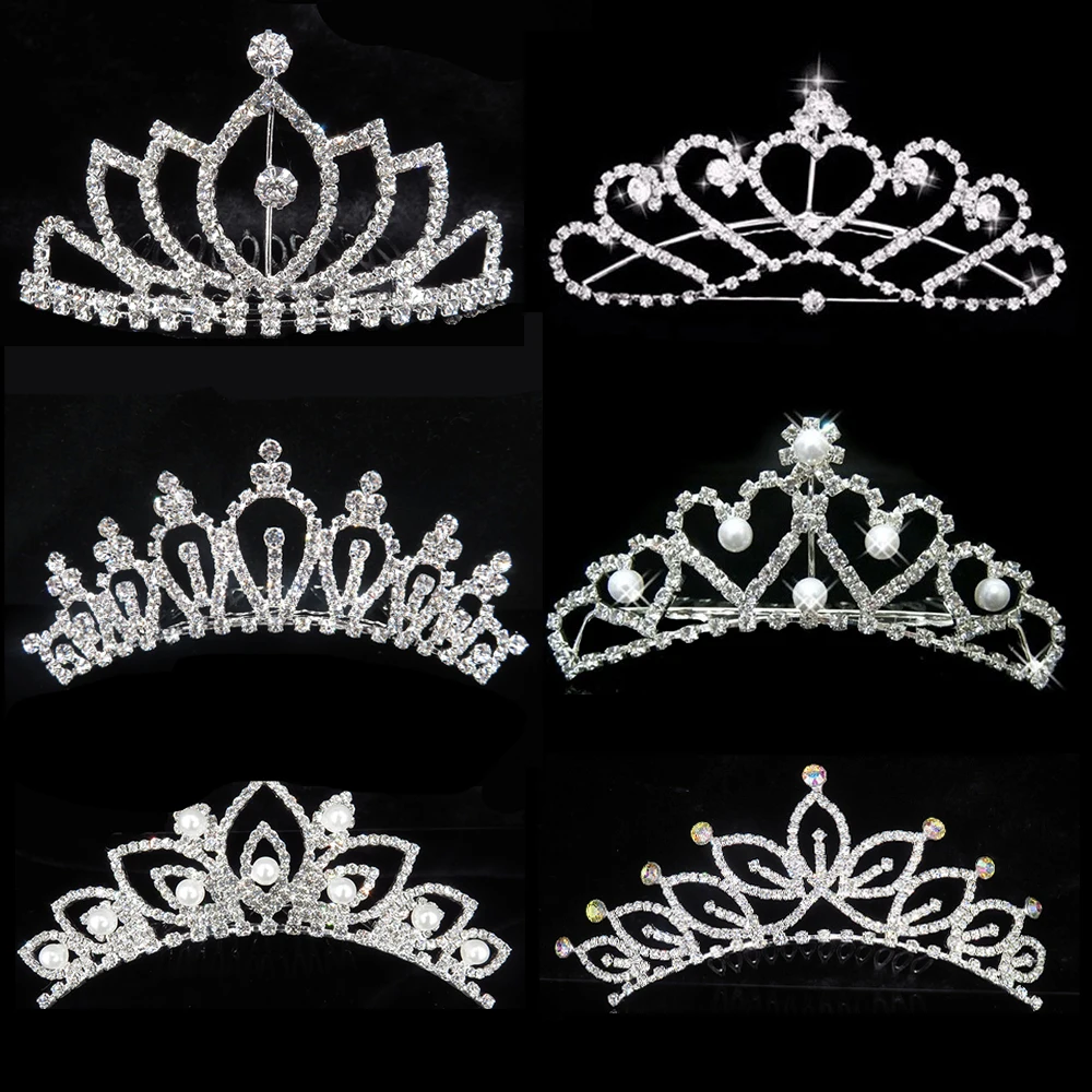 Buy New Arrivals Wedding Rhinestone Tiaras Crowns Female Girls Hair Comb Heart
